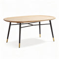 Eikenhouten salontafel met metalen poten 120 x 80 x 75 cm zwart en goud