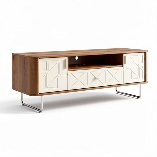 Tv meubel van hout en kunststof met opbergruimte 150 x 40 x 50cm