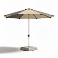 Parasol van polyester met betonnen voet en opstellen van 200 x 200 x 250cm