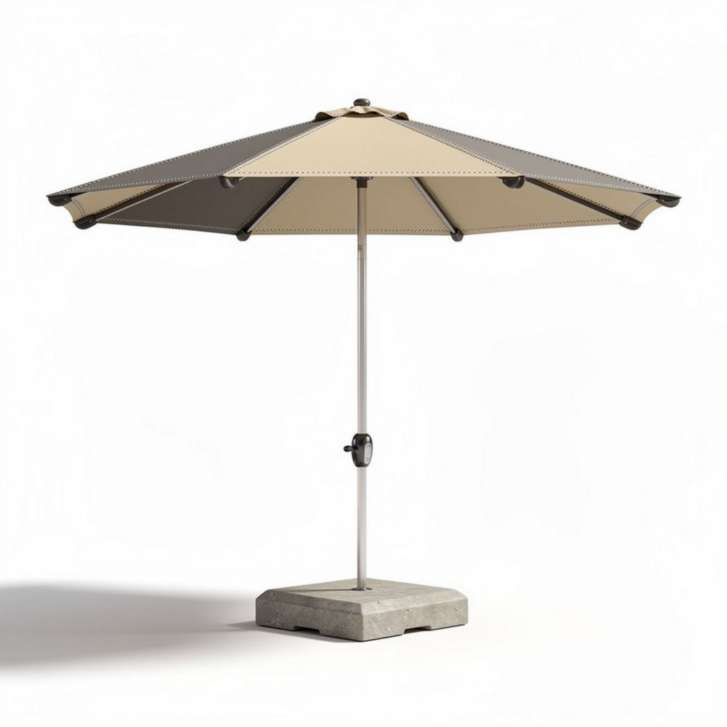 Parasol van polyester met betonnen voet en opstellen van 200 x 200 x 250cm