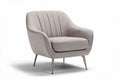 Hedendaagse fauteuil van stof in lichtgrijs met metalen poten 80 x 80 x 85cm