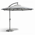 Zijde parasol met verstelbare arm en stevige voet 300 x 300 x 250cm grijs